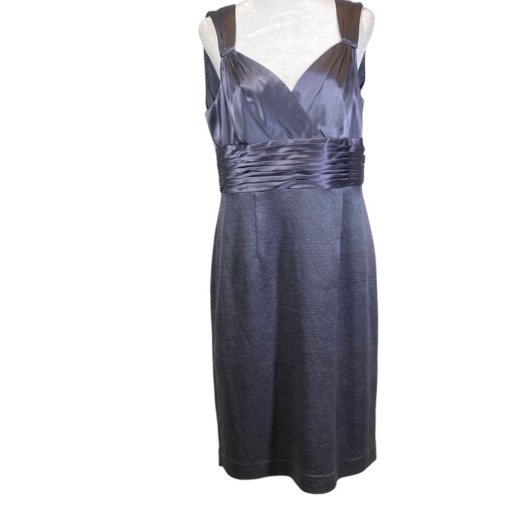 Adrianna Papell Ocassions Women's size 12 Silk Cocktail / Evening Gray Dress